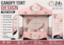 design canopy tent, feather flagt, roll up banner and table cloth